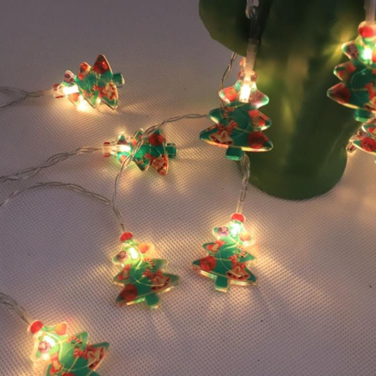 Guirlande lumineuse LED décorative à piles Père Noël de Noël 