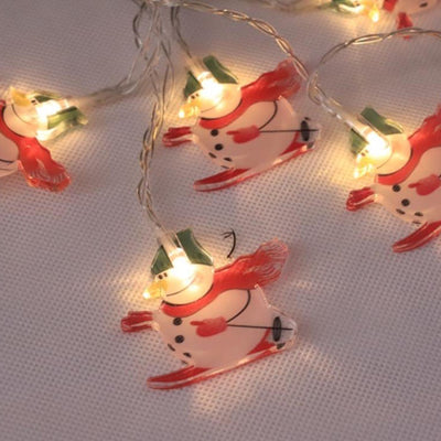 Guirlande lumineuse LED décorative à piles Père Noël de Noël 