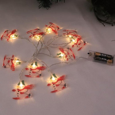 Guirlande lumineuse LED décorative à piles Père Noël de Noël 