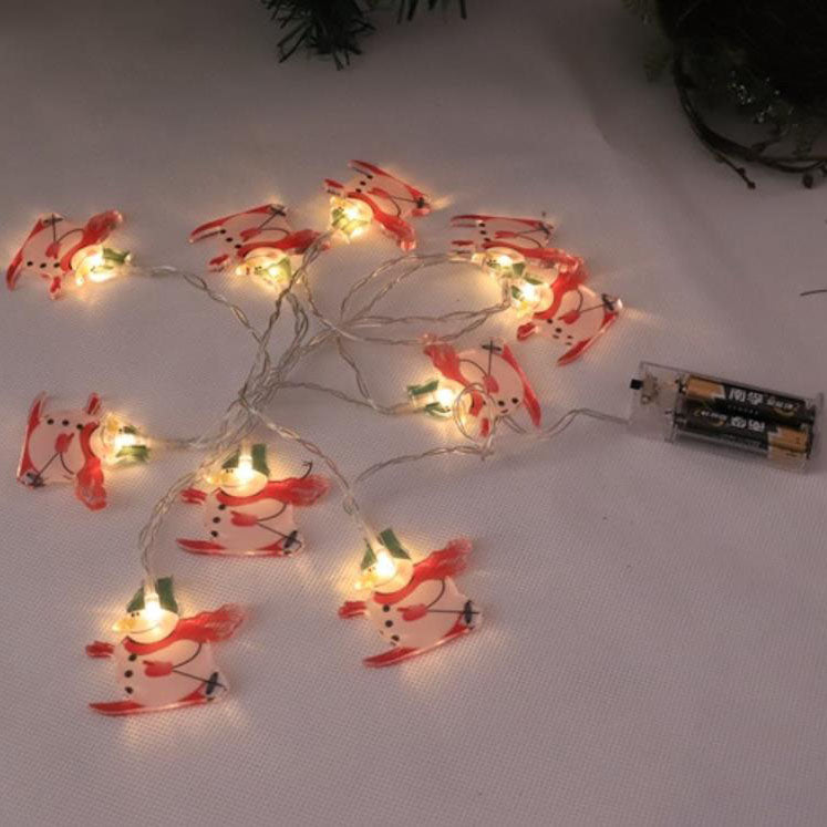 Guirlande lumineuse LED décorative à piles Père Noël de Noël 