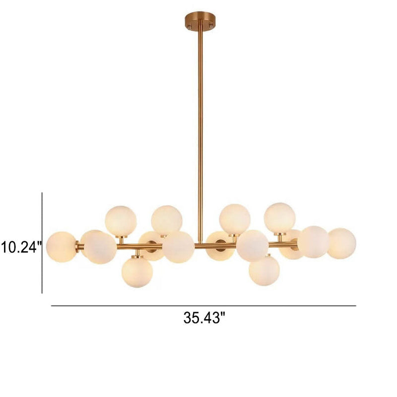 Nordic Light Luxury Magic Bean Glass Ball 16-Light Island Light Chandelier