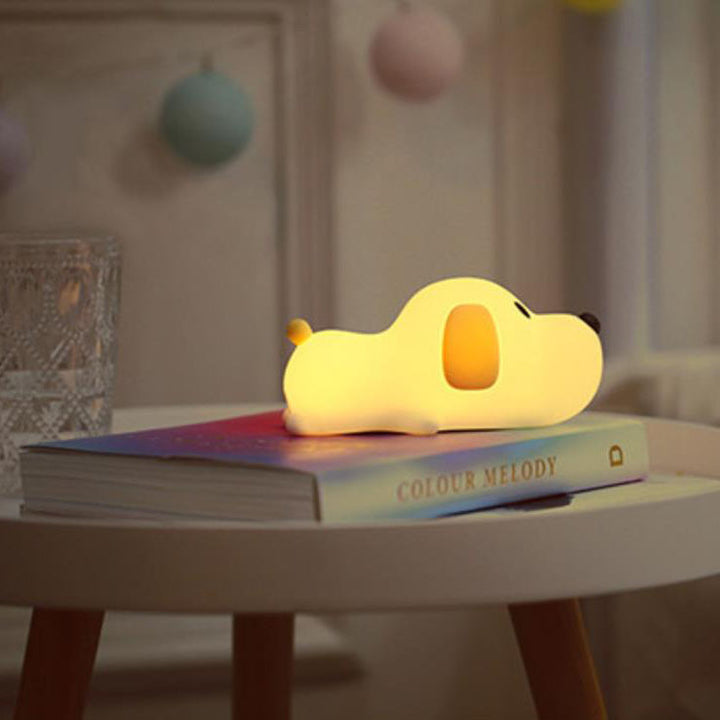 Lampe de table Cartoon Dumb Dog Silicone LED Pat Night Light 