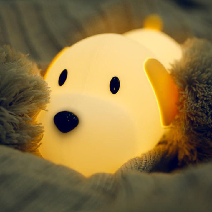 Lampe de table Cartoon Dumb Dog Silicone LED Pat Night Light 