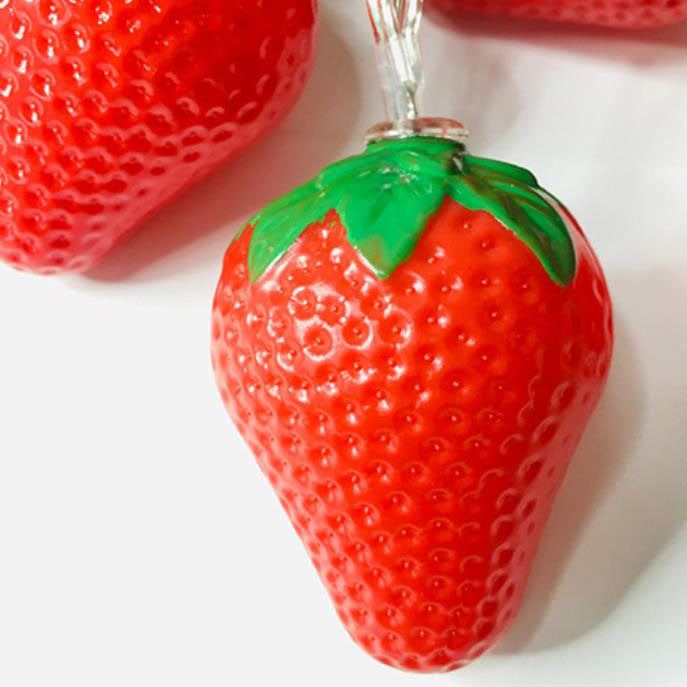Guirlandes lumineuses LED à piles décoratives en forme de fraises 