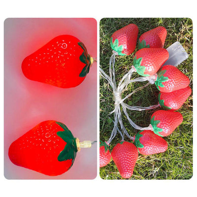 Guirlandes lumineuses LED à piles décoratives en forme de fraises 