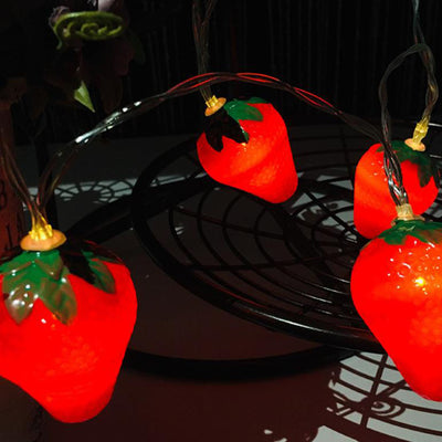 Frucht-Erdbeer-Schnur beleuchtet LED-Batterie-dekorative Lichter 