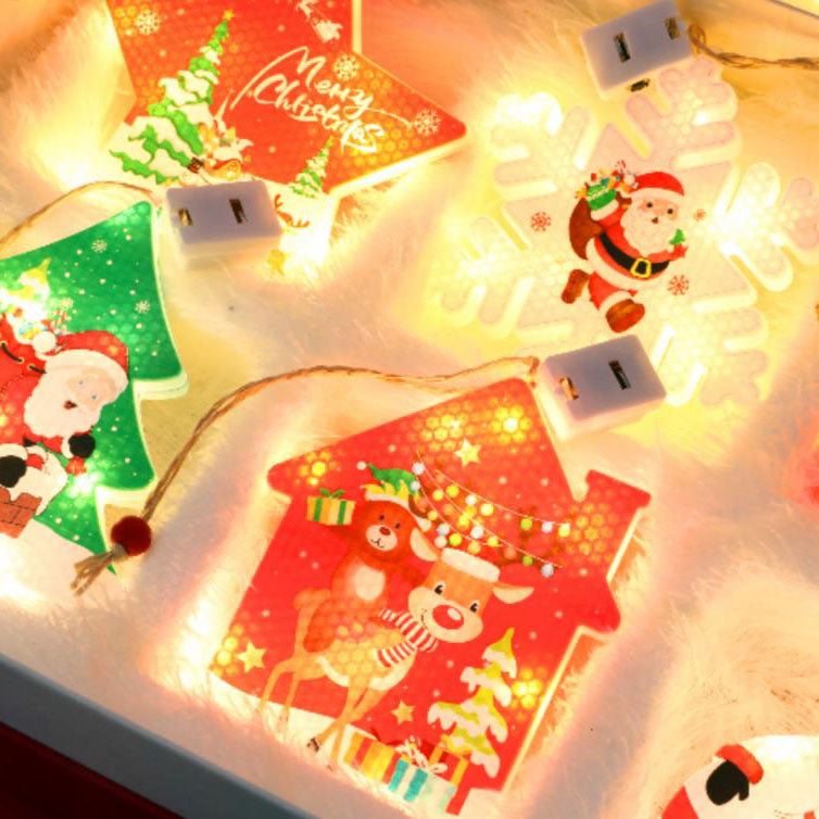 Lumières suspendues peintes en plastique LED décoratives de Noël 