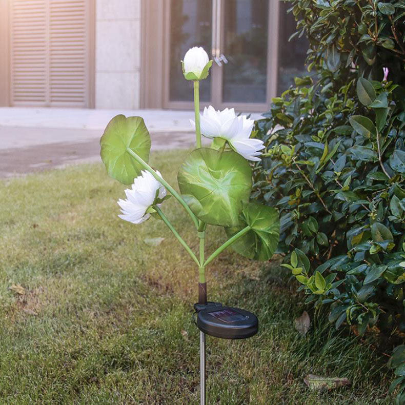 Moderne kreative Blumen-ABS-Edelstahl-Solar-LED-Außen-Bodeneinsteck-Leuchte für die Außenpatio 