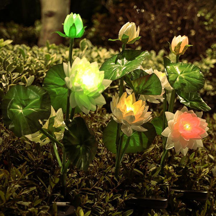 Moderne kreative Blumen-ABS-Edelstahl-Solar-LED-Außen-Bodeneinsteck-Leuchte für die Außenpatio 
