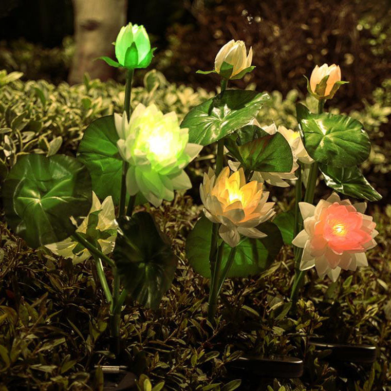 Modern Solar Lotus LED Garden Lawn Ground Insert Landscape Light