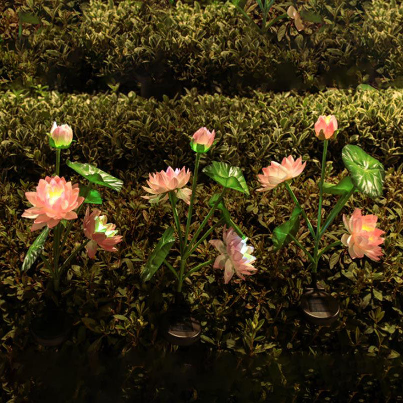 Moderne kreative Blumen-ABS-Edelstahl-Solar-LED-Außen-Bodeneinsteck-Leuchte für die Außenpatio 