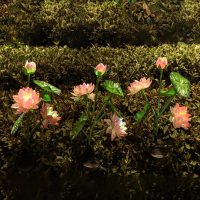 Modern Solar Lotus LED Garden Lawn Ground Insert Landscape Light