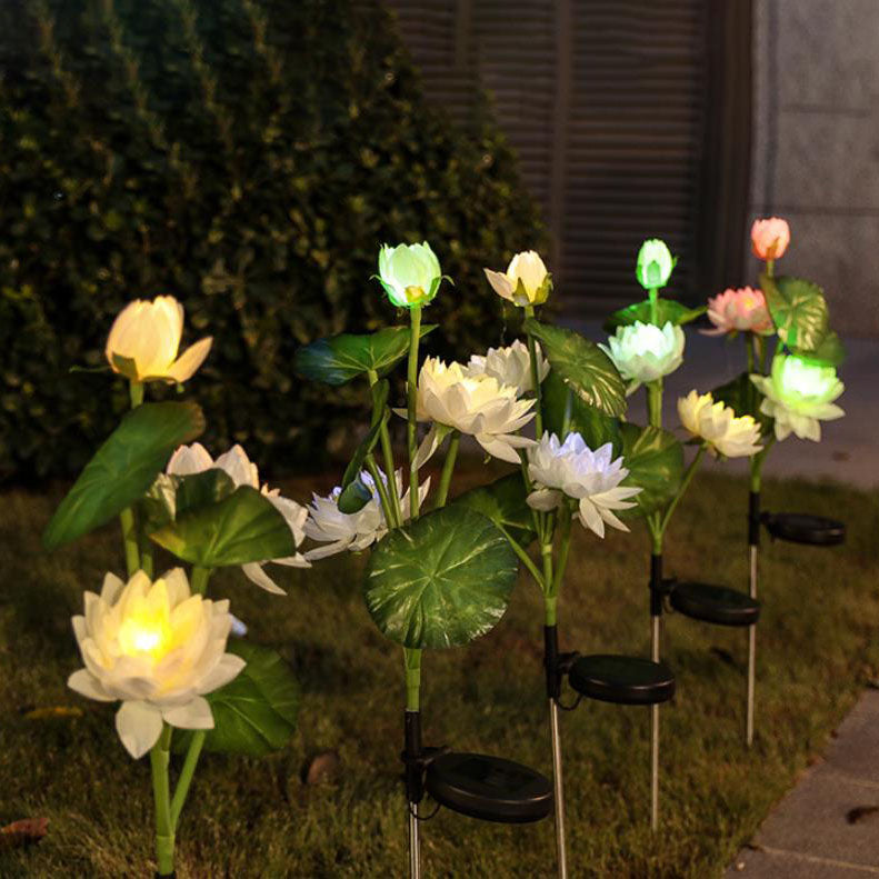 ضوء مشهد إدراج أرضية حديقة LED لوتس الشمسية الحديثة 