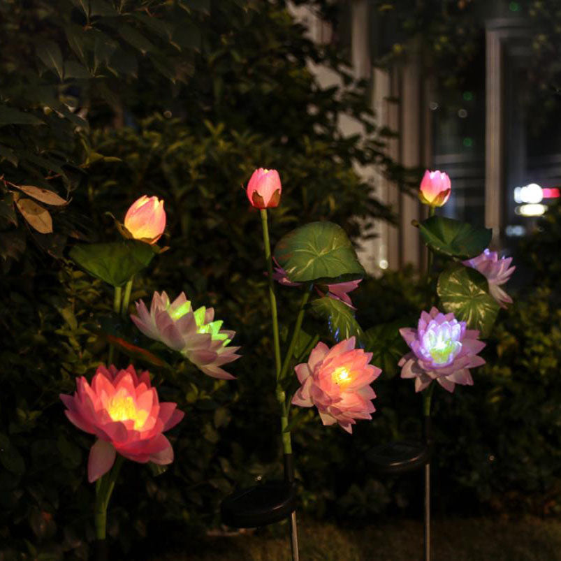 Moderne kreative Blumen-ABS-Edelstahl-Solar-LED-Außen-Bodeneinsteck-Leuchte für die Außenpatio 