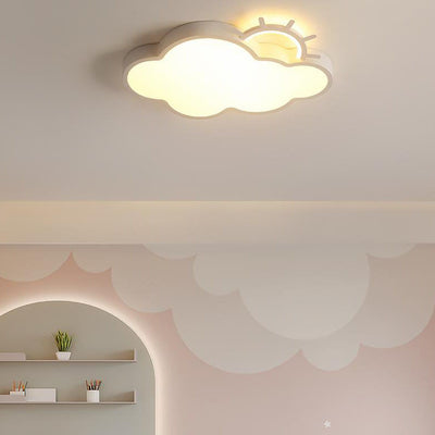 Nordic Minimalist Cloudy Sun LED Kids Flush Mount Ceiling Light