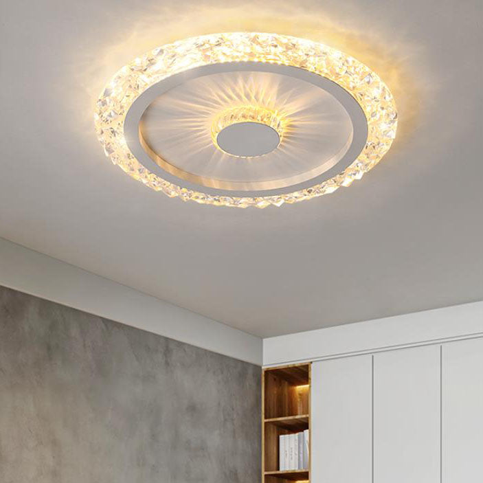 Iluminación LED de montaje empotrado redonda de acrílico y aluminio de lujo moderno 