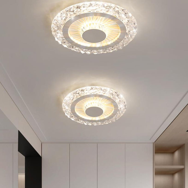 Iluminación LED de montaje empotrado redonda de acrílico y aluminio de lujo moderno 