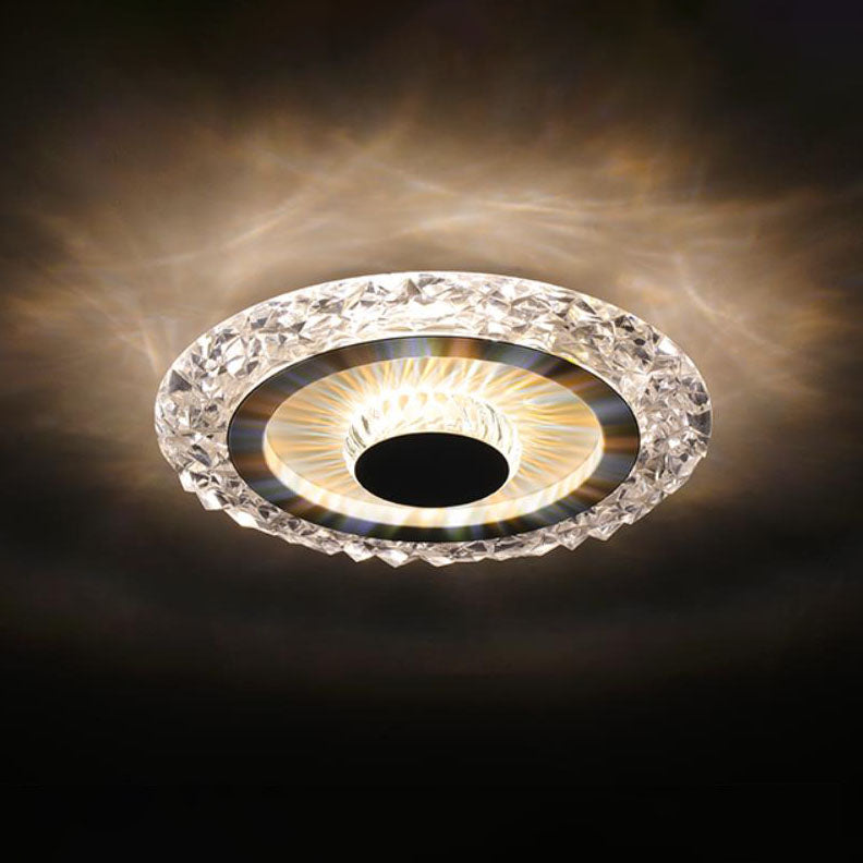 Iluminación LED de montaje empotrado redonda de acrílico y aluminio de lujo moderno 