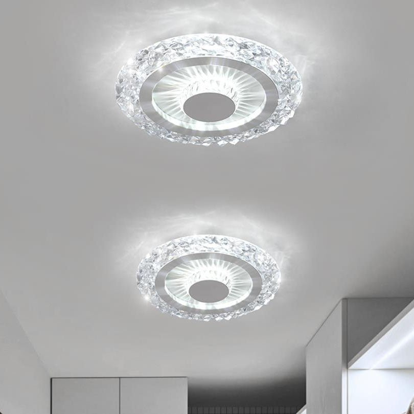 Iluminación LED de montaje empotrado redonda de acrílico y aluminio de lujo moderno 