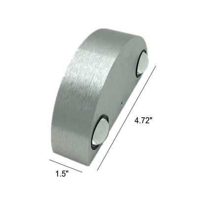Applique murale LED ambiante intérieure extérieure en aluminium argenté massif demi-rond créatif moderne 