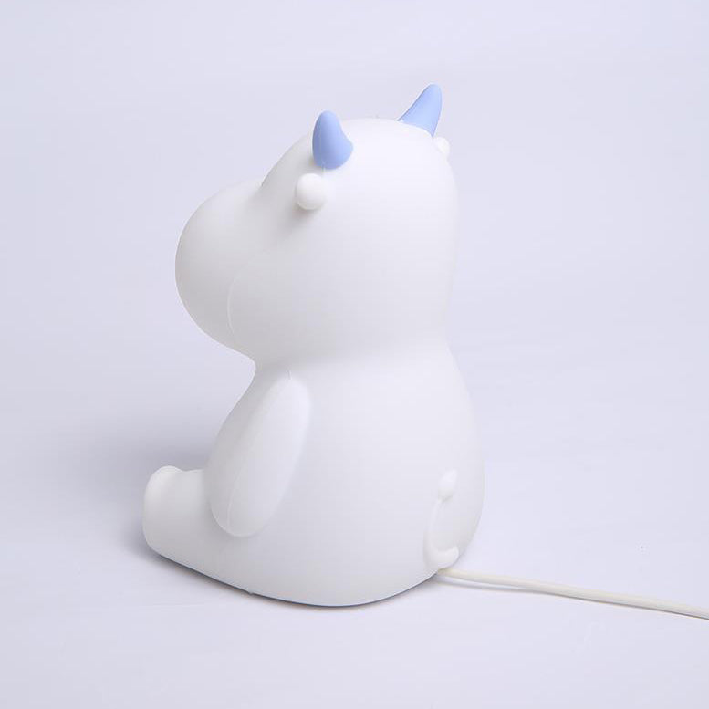 Lámpara de mesa de noche con luz LED recargable USB de silicona en forma de vaca moderna y creativa 