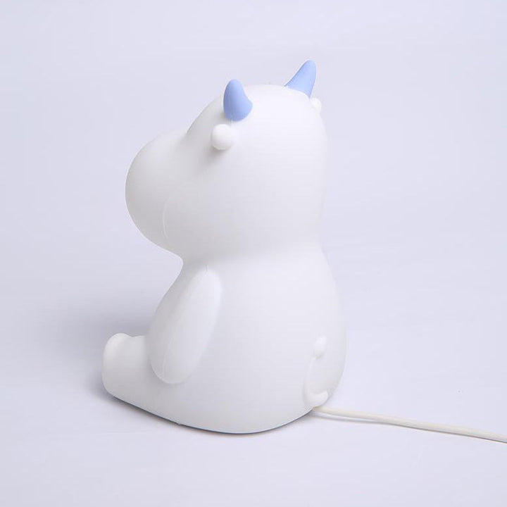 Lámpara de mesa de noche con luz LED recargable USB de silicona en forma de vaca moderna y creativa 