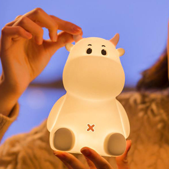 Lampe de table de nuit en silicone USB rechargeable Creative Cute Cow moderne 