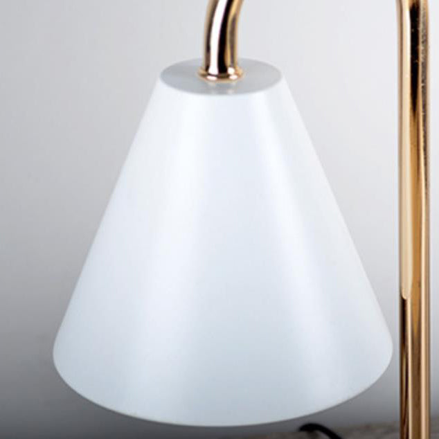 Moderna lámpara de mesa de lujo ligero de asta de ciervo en hierro negro puro, blanco y roble con 1 luz de cera derretida 