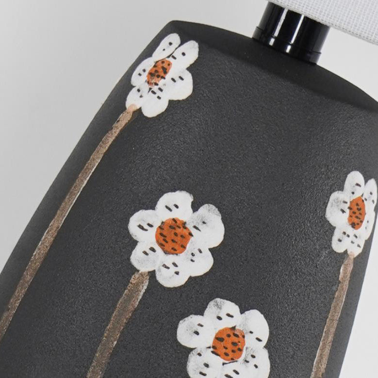 日本のミニマリストヴィンテージ梅の花セラミックファブリック1灯テーブルランプ 