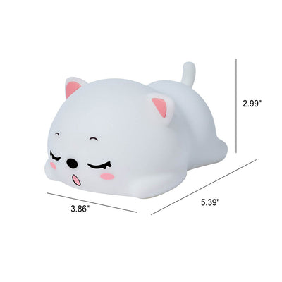 Lámpara de mesa con luz nocturna LED de control remoto de silicona creativa y encantadora de gato 