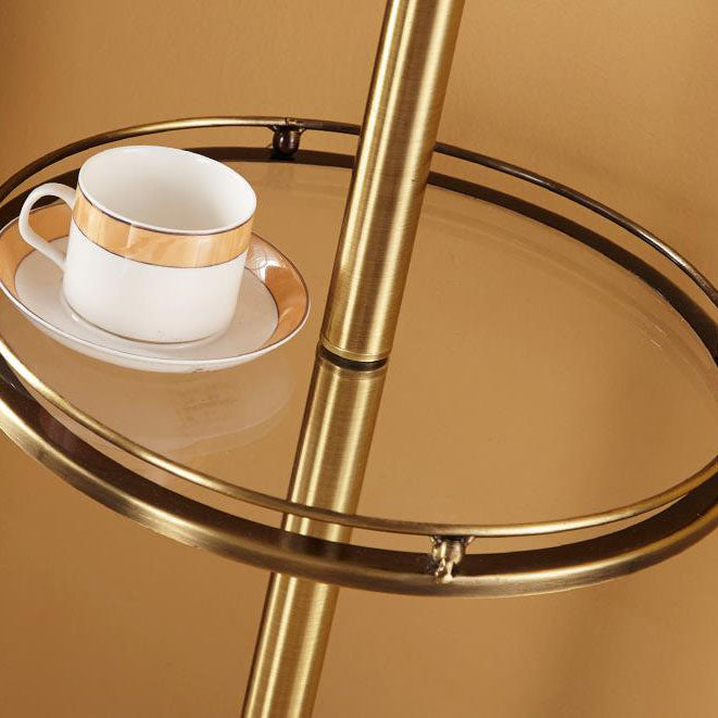 Europäischer Leichtluxus mit Keramikhardware und Stoff, 1-flammige Stehlampe 
