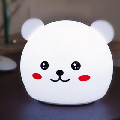 Lampe de table LED en silicone colorée avec animal de dessin animé 