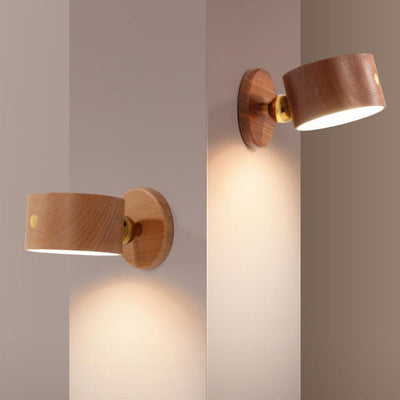 Applique murale LED magnétique en bois, Rechargeable par USB, veilleuse Simple, veilleuse 