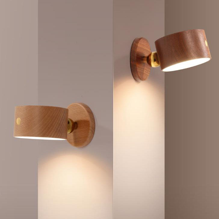 Applique murale LED magnétique en bois, Rechargeable par USB, veilleuse Simple, veilleuse 