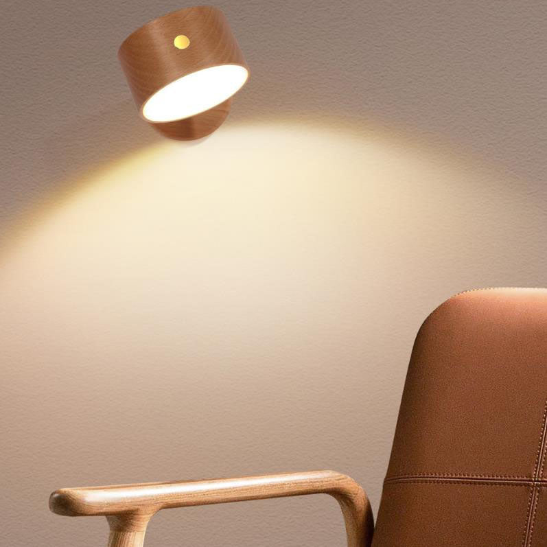 Einfache hölzerne USB-wiederaufladbare magnetische LED-Nachtlicht-Wandleuchte 