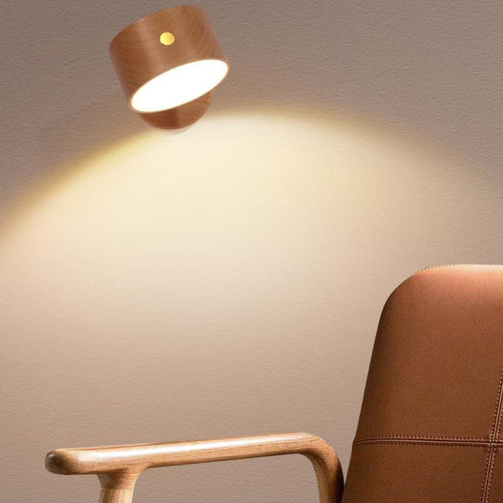 Einfache hölzerne USB-wiederaufladbare magnetische LED-Nachtlicht-Wandleuchte 