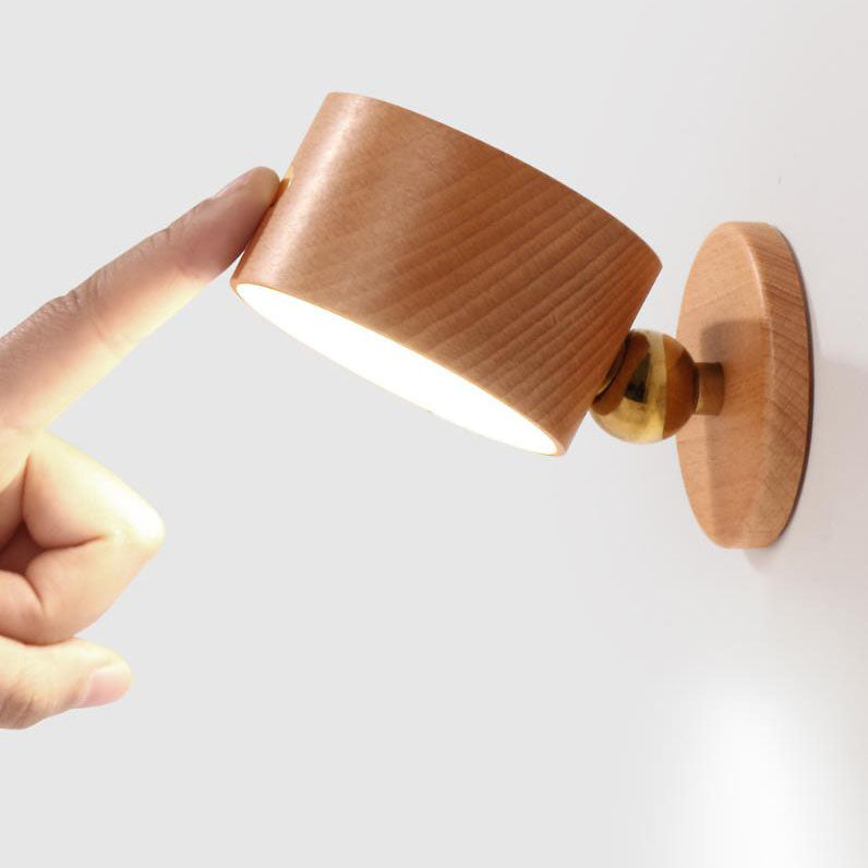 Applique murale LED magnétique en bois, Rechargeable par USB, veilleuse Simple, veilleuse 