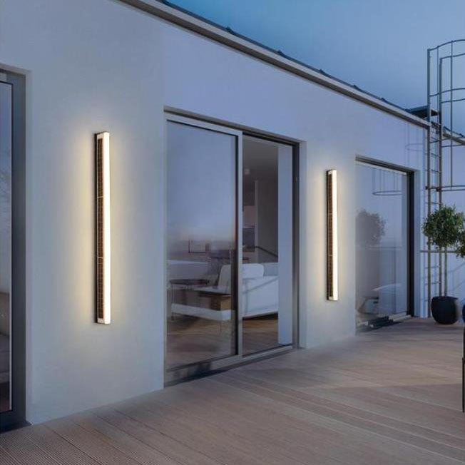 Modern Long Acrylic Solar LED Waterproof Outdoor Garden Wall Light