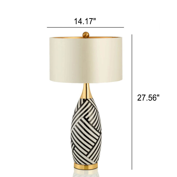 Nordic Vintage Keramik Metall 1-Licht Tischlampe 