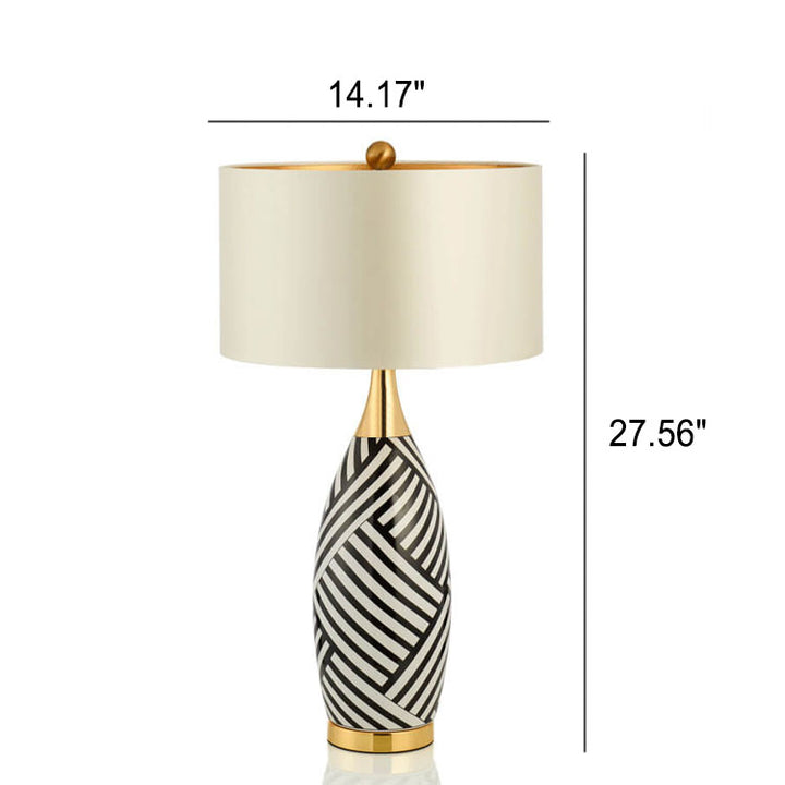 Nordic Vintage Keramik Metall 1-Licht Tischlampe 