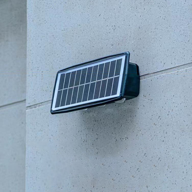 ضوء حائط خارجي بالطاقة الشمسية LED مزدوج الرأس علوي وسفلي مستطيل حديث 