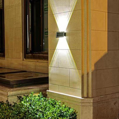 Modern Rectangular Upper And Lower Double Head Solar LED Outdoor Garden Wall Light
