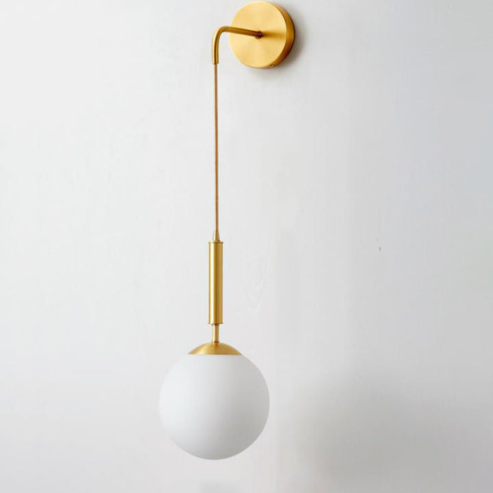 Nordischer minimalistischer runder Ball Kupfer Glas 1-Licht Wandleuchte 