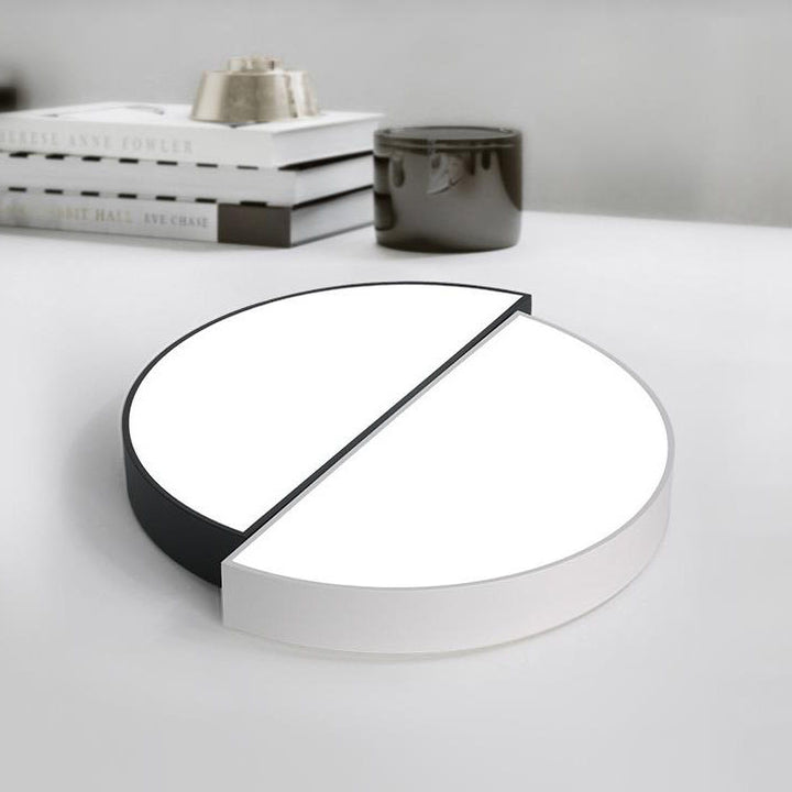 Modern Black White Round Iron Acrylic LED Flush Mount Light
