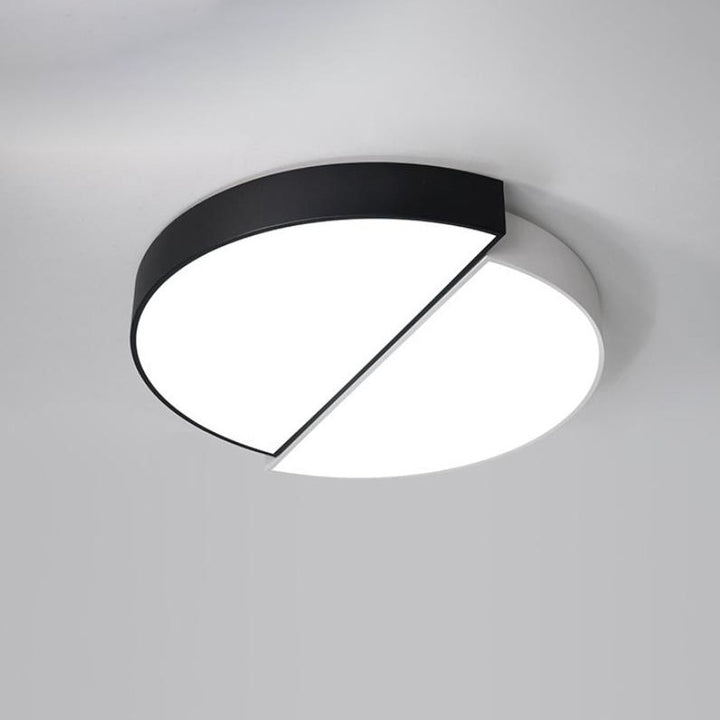 Modern Black White Round Iron Acrylic LED Flush Mount Light