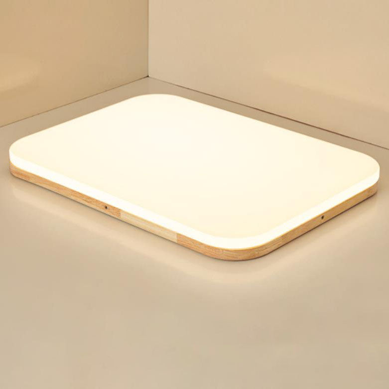 Nordic Simplicity Rechteckige LED-Deckenleuchte aus PVC für die Unterputzmontage aus Massivholz 