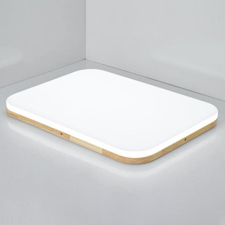 Nordic Simplicity Rechteckige LED-Deckenleuchte aus PVC für die Unterputzmontage aus Massivholz 