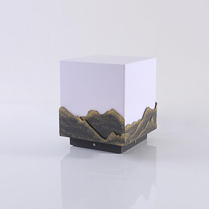 Contemporary Creative Solar Square Landscape Outdoor Waterproof Post Head Landscape Light
