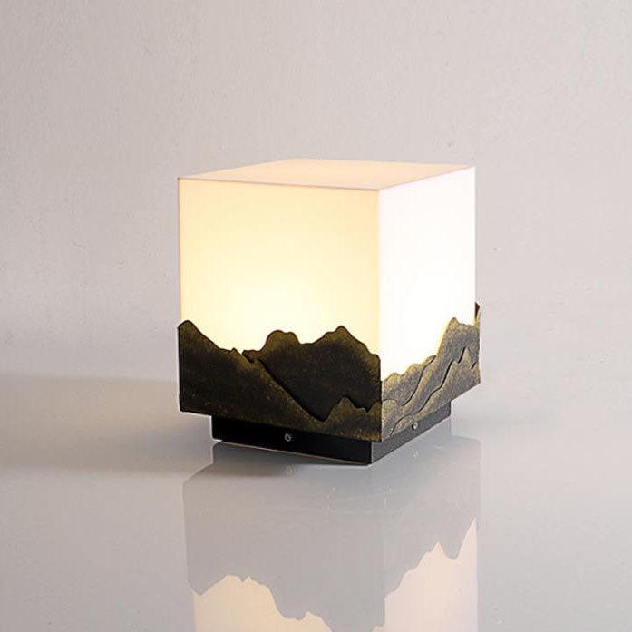 Contemporary Creative Solar Square Landscape Outdoor Waterproof Post Head Landscape Light