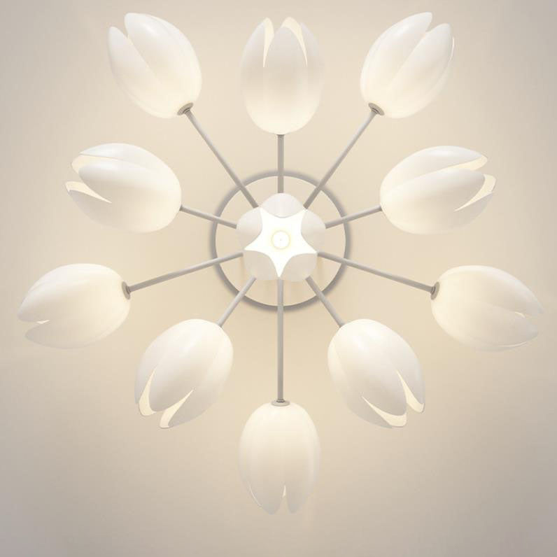 Plafonnier semi-encastré moderne en forme de fleur de tulipe, 7/11/13 lumières 